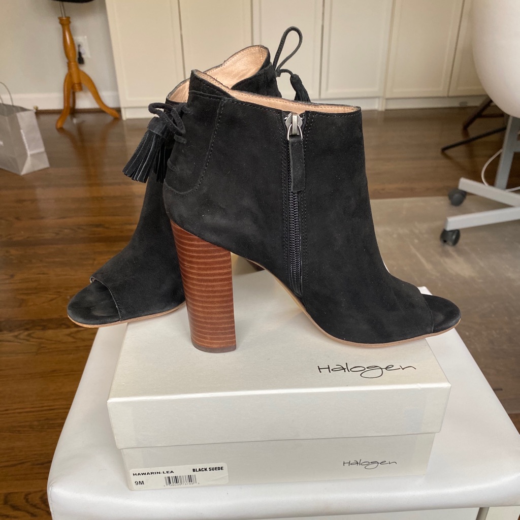 Halogen Warin Open Toe Boot Euc